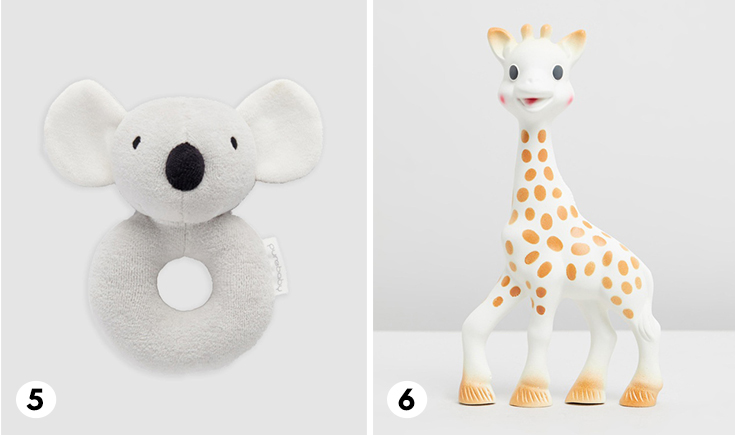 SOPHIE THE GIRAFFE Sophie The Giraffe Toy and PUREBABY Koala Rattle