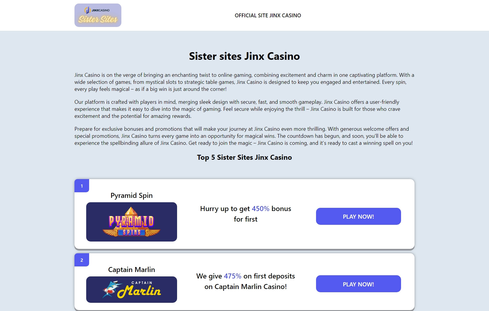 Creando una experiencia de juego personalizada en los Sitios Hermanos de Jinx Casino