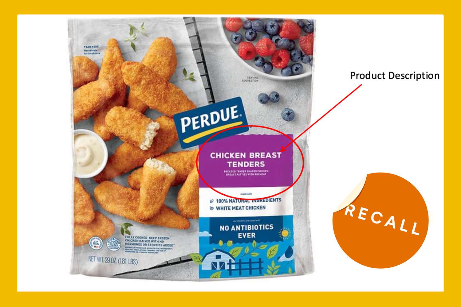 Revisa tu congelador—Perdue recuerda 167,000 libras de tiras y nuggets de pollo